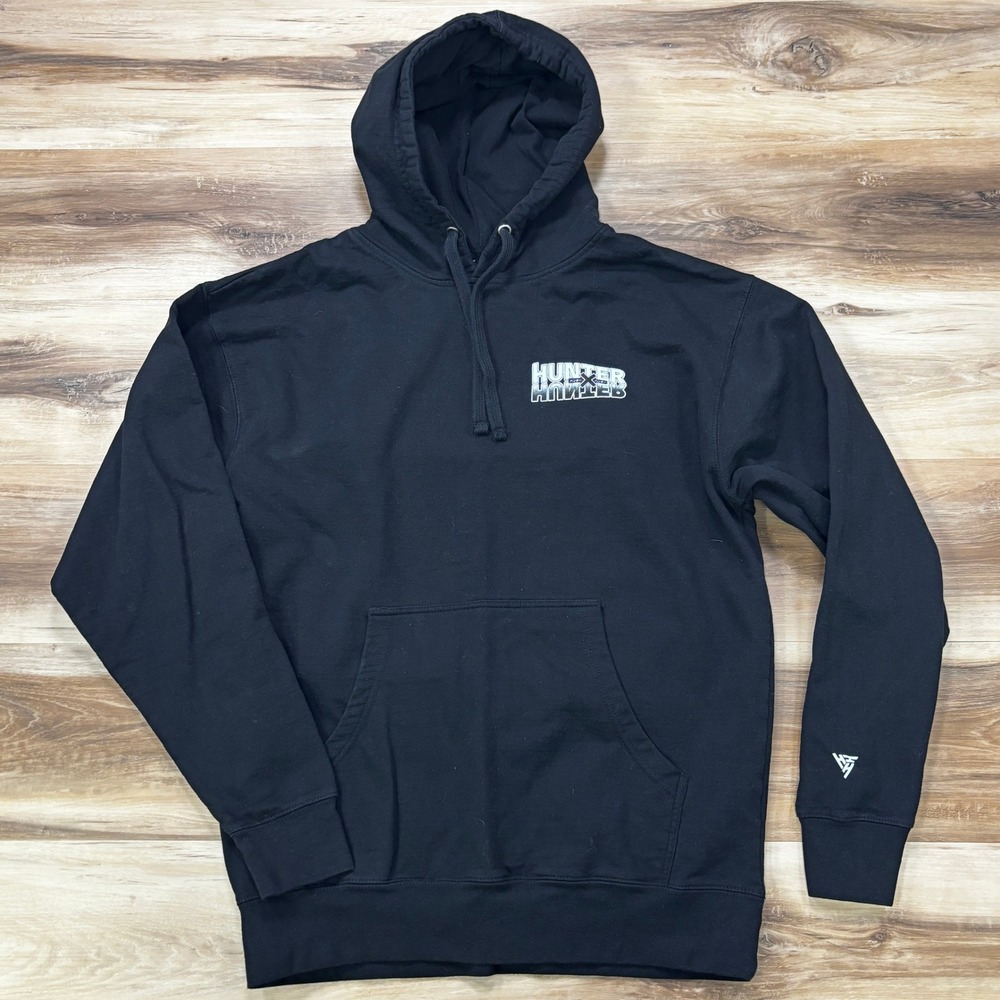 Hypland Hunter x Hunter Hoodie Size L Anime Graphic Pullover Black Sweatshirt